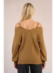 Pull en maille, épaules dégagées