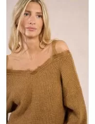 Pull en maille, épaules dégagées
