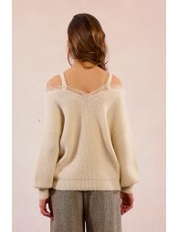 Pull en maille, épaules dégagées