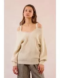 Pull en maille, épaules dégagées