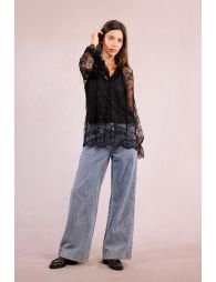 Chemise en dentelle transparente