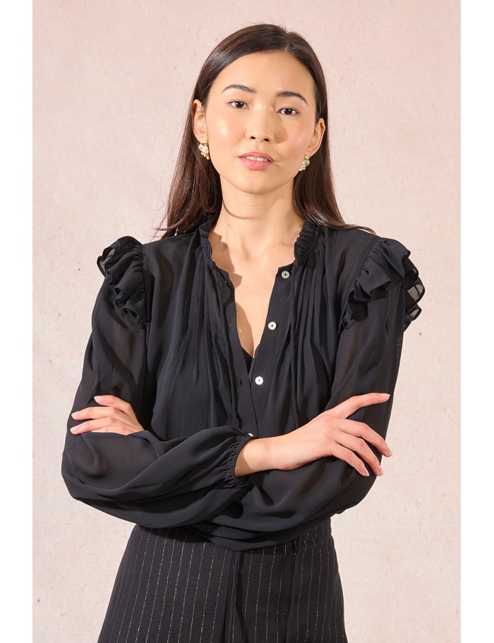 Chemise en voile semi-transparent