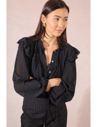 Chemise en voile semi-transparent