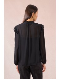 Semi-sheer voile shirt