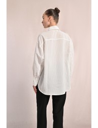 Chemise rayée en transparence