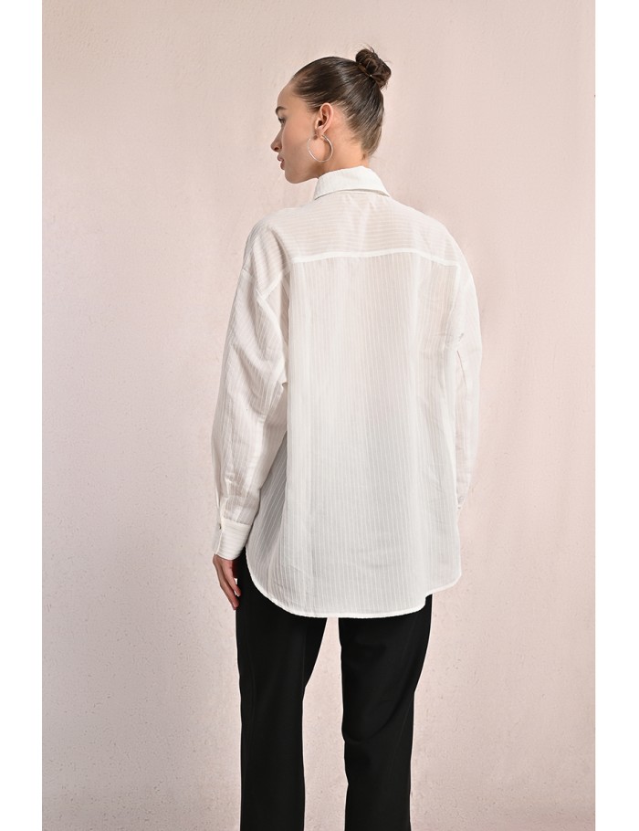 Chemise rayée en transparence