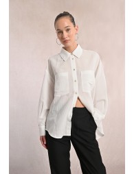 Chemise rayée en transparence