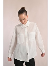 Chemise rayée en transparence