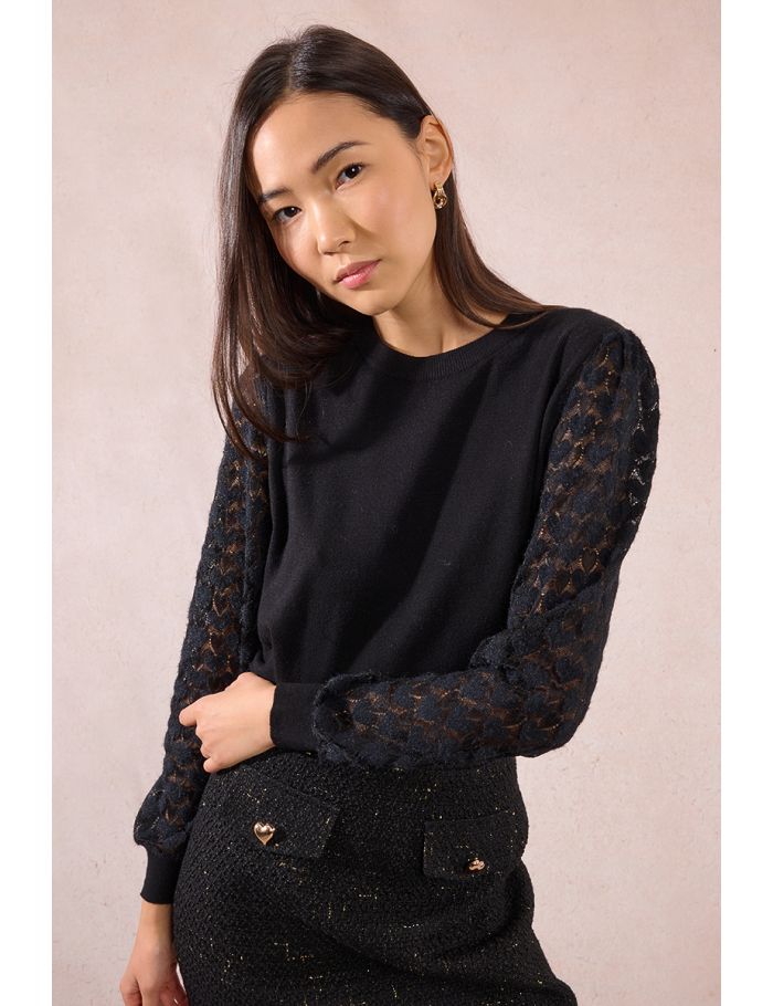 Pull en maille, manches fantaisies