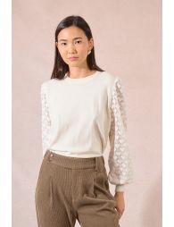 Pull en maille, manches fantaisies