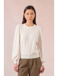 Pull en maille, manches fantaisies
