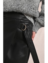 Long skirt in imitation leather