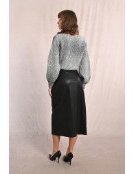 Falda larga efecto cuero