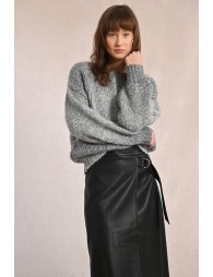 Long skirt in imitation leather