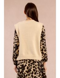 Pull sans manches, boutonné sur les côtés