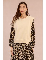 Pull sans manches, boutonné sur les côtés