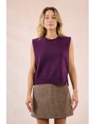 Pull sans manches, boutonné sur les côtés