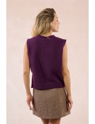 Pull sans manches, boutonné sur les côtés