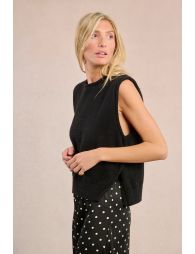 Pull sans manches, boutonné sur les côtés