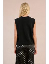 Pull sans manches, boutonné sur les côtés