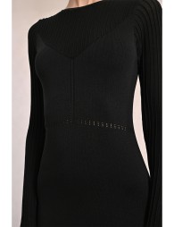 Vestido de punto midi de manga larga