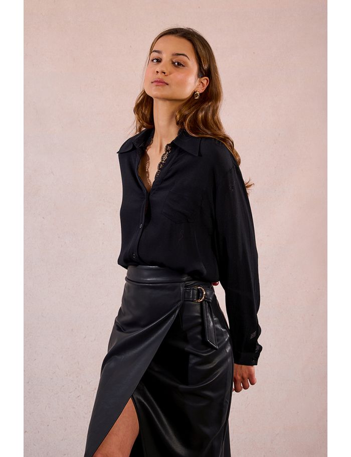 Chemise fluide avec dentelle
