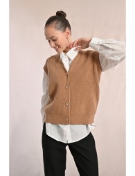Gilet en maille, sans manches