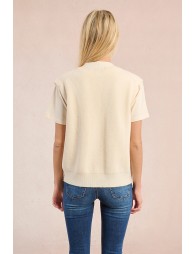 Knitted cardigan, sleeveless