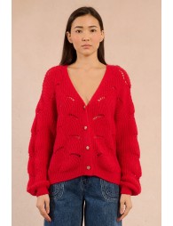 Gilet ajouré et boutonné