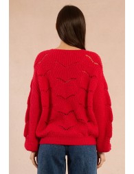 Openwork and buttoned cardigan