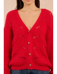 Gilet ajouré et boutonné
