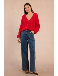Gilet ajouré et boutonné