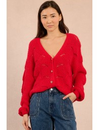 Gilet ajouré et boutonné