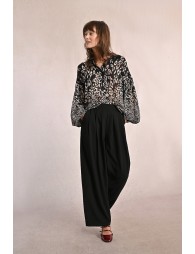 Pantalon large à multi-plis