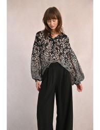 Pantalon large à multi-plis