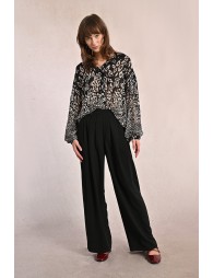 Pantalon large à multi-plis