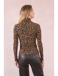Thin turtleneck, leopard print