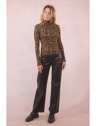Thin turtleneck, leopard print