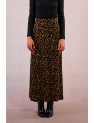 Long, straight skirt, leopard print