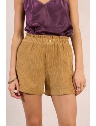 Corduroy paperbag shorts