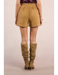 Corduroy paperbag shorts