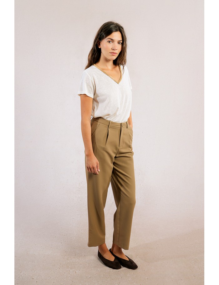 Pantalon droit à pinces