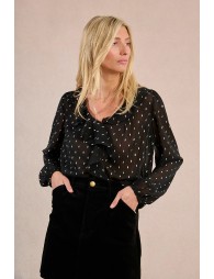 Blouse à pois et à volant