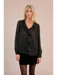 Blouse à pois et à volant