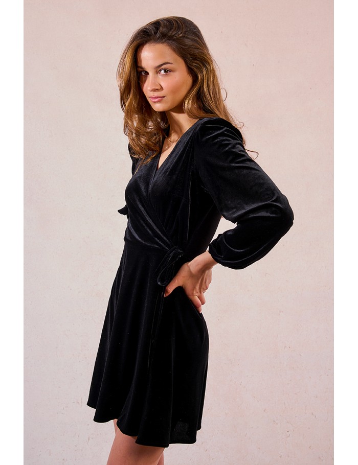 Robe portefeuille en velours