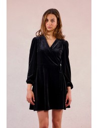 Robe portefeuille en velours