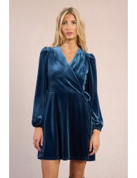 Robe portefeuille en velours