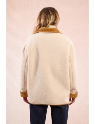Textured faux sheepskin coat