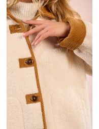 Textured faux sheepskin coat