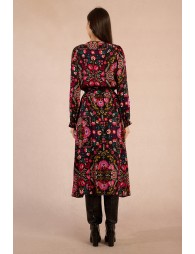 Longue robe portefueille, imprimé bohème